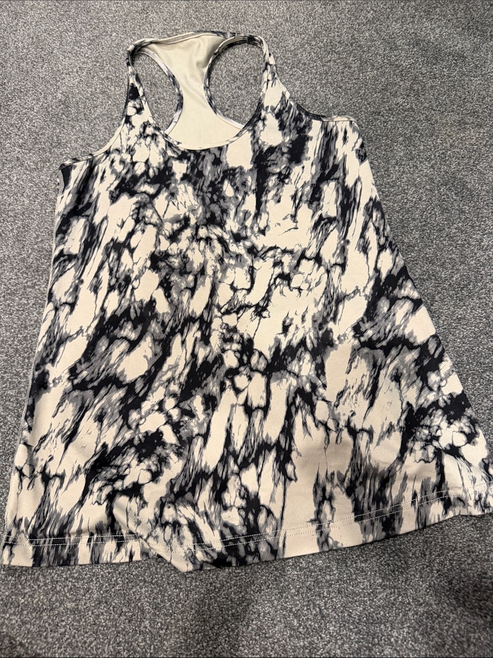 lululemon athletica Black and White Marble-Print Racerback Tank